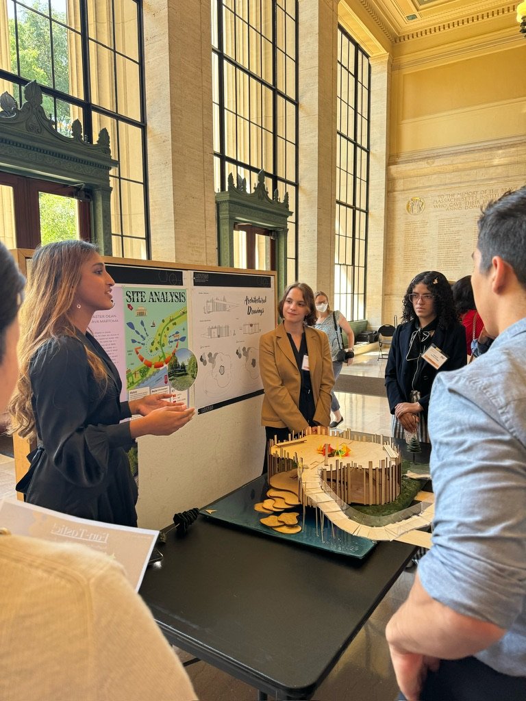 Ava presenting her architecture site-analysis project