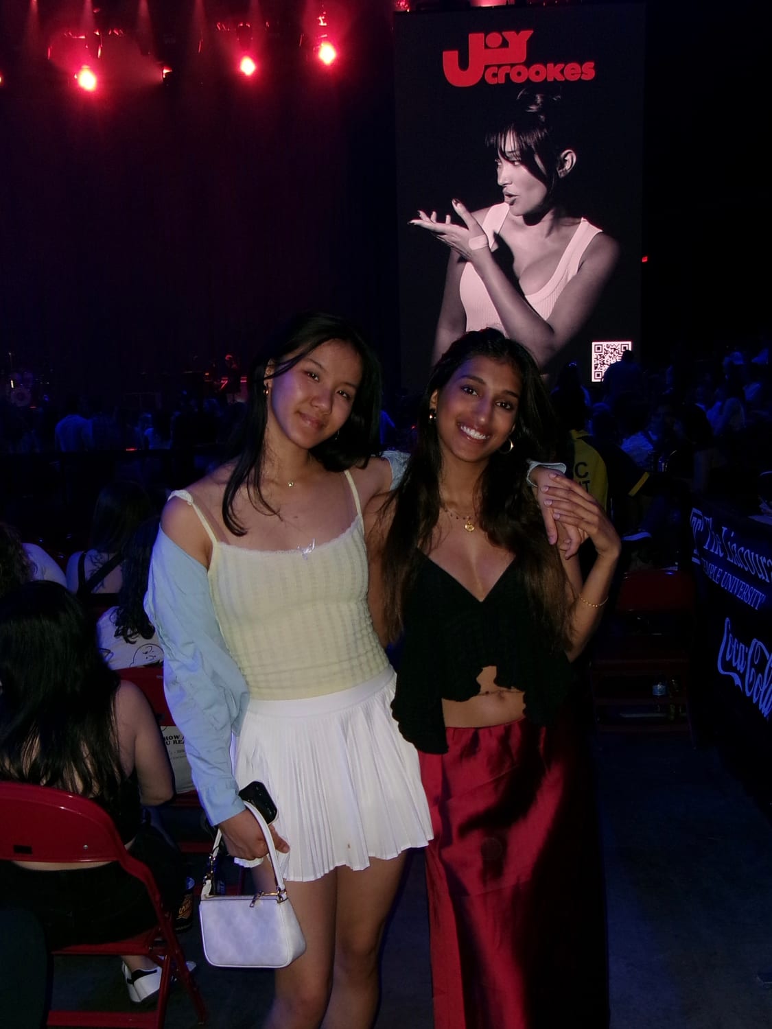 Ava and a friend at a Joy Crookes concert
